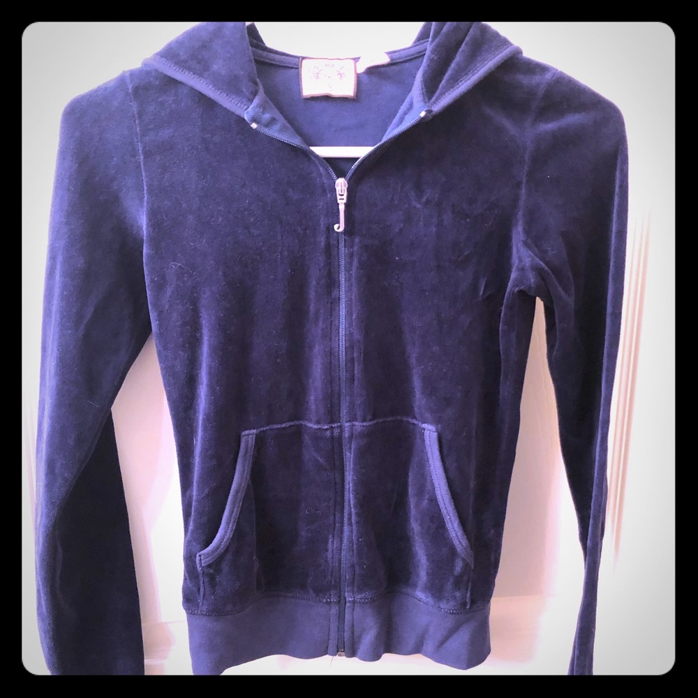 XS Juicy Couture navy blue velour hoodie